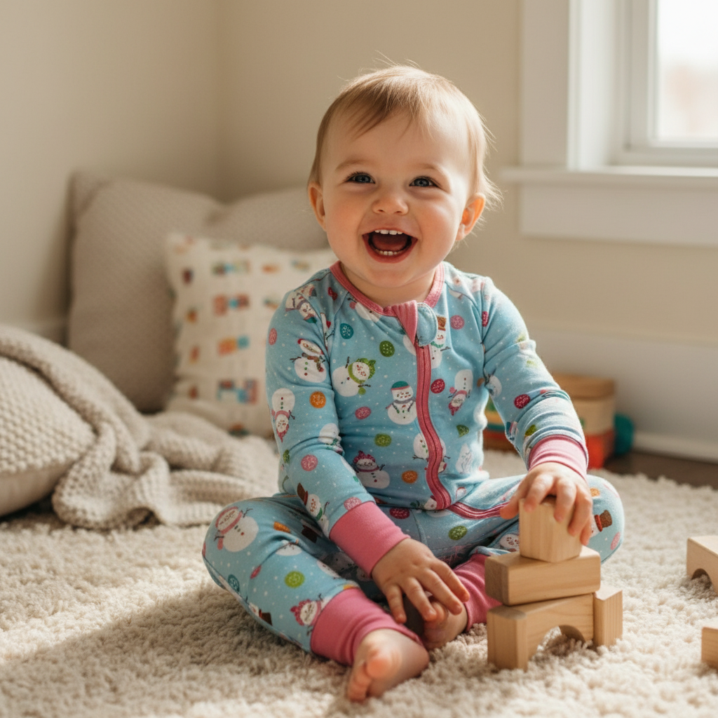 Snowman bamboo zippie - Aaria Tees Aaria Tees
