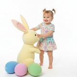 Pastel bamboo bunny romper dress with snap bottom - Aaria Tees Aaria Tees