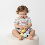 Pastel bamboo bunny romper dress with snap bottom - Aaria Tees Aaria Tees