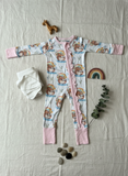 Noah's ark ruffle Zippie - Aaria Tees Aaria Tees