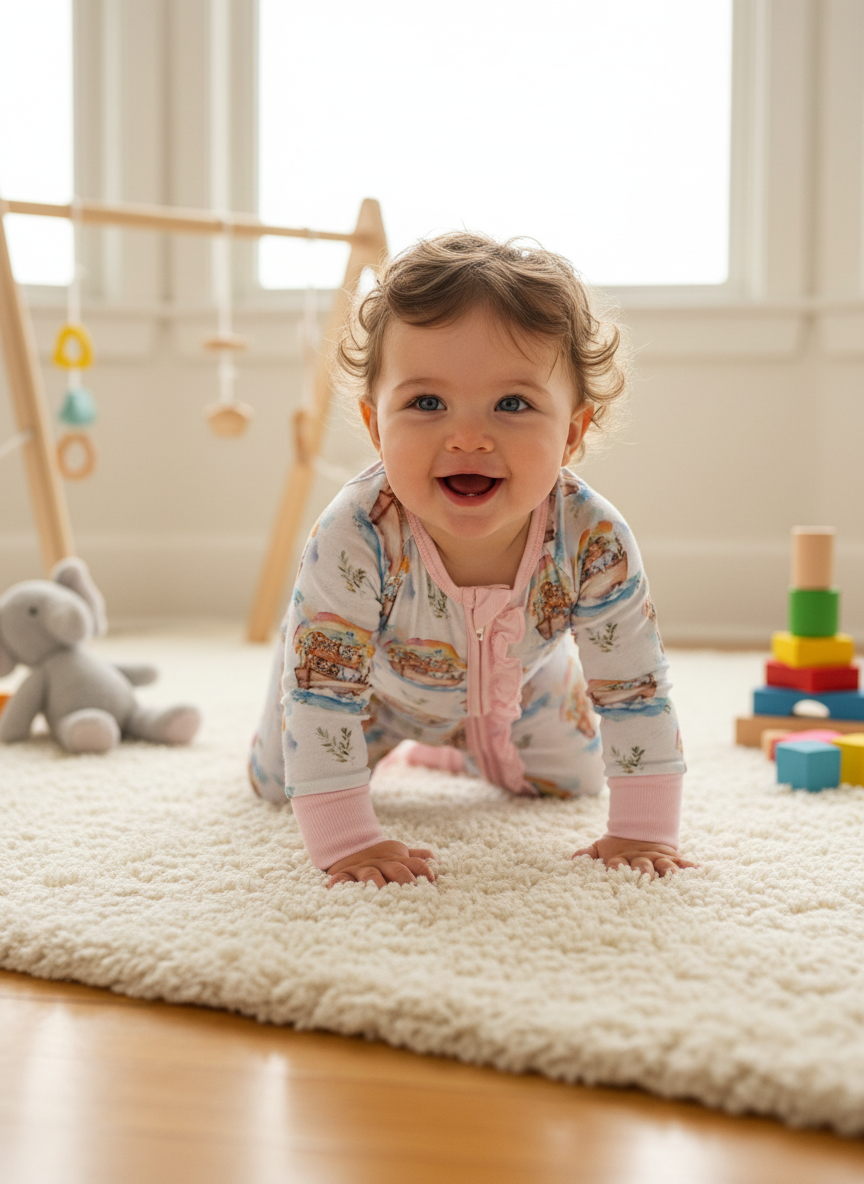 Noah's ark ruffle Zippie - Aaria Tees Aaria Tees