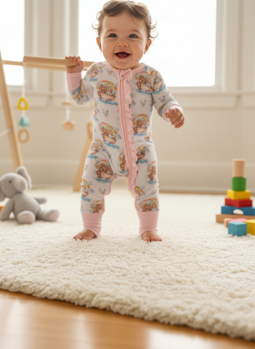 Noah's ark ruffle Zippie - Aaria Tees Aaria Tees