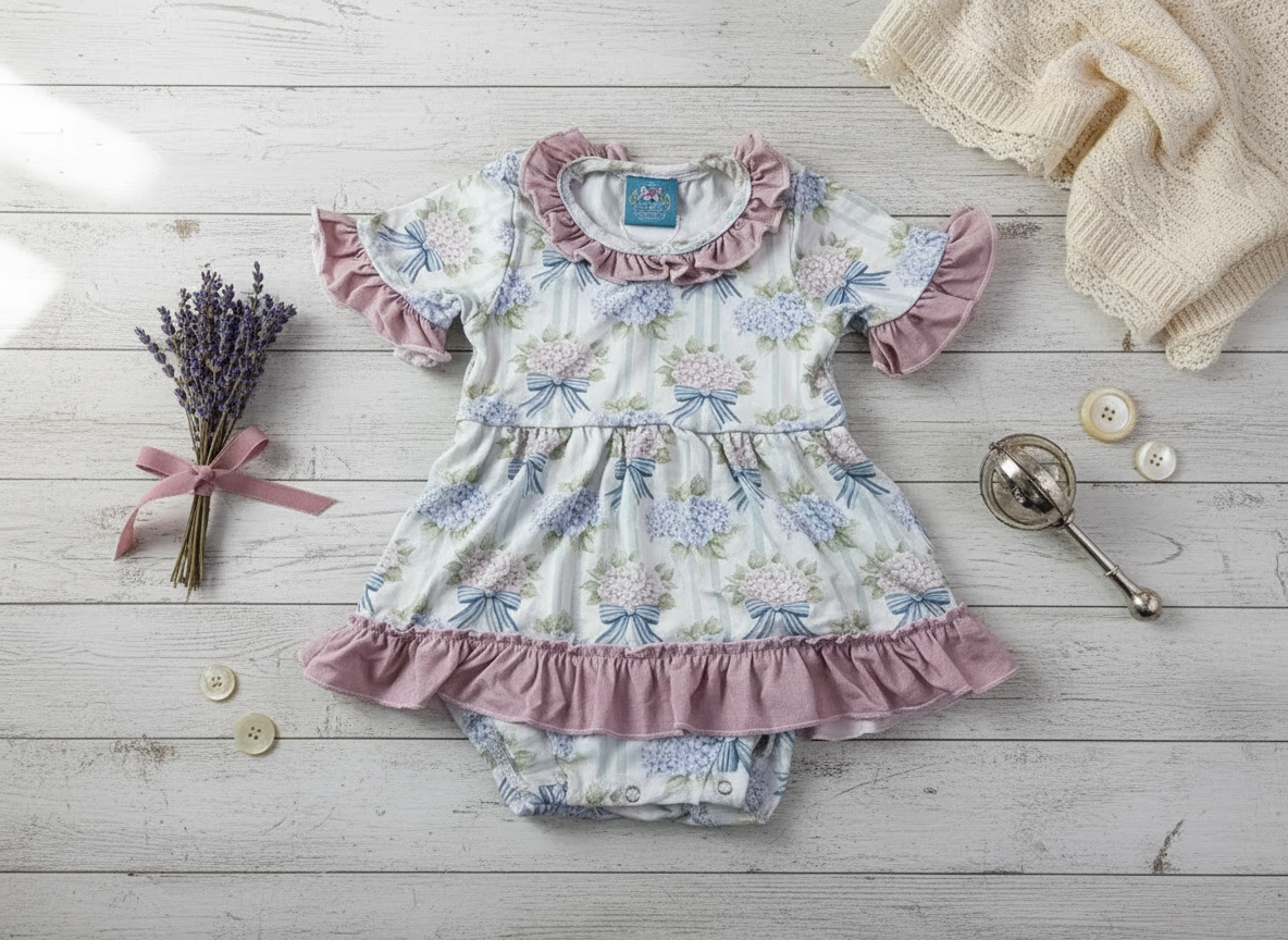 Bamboo hydrangea romper - Aaria Tees Aaria Tees