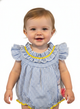 Blue gingham bubble romper - Aaria Tees Aaria Tees