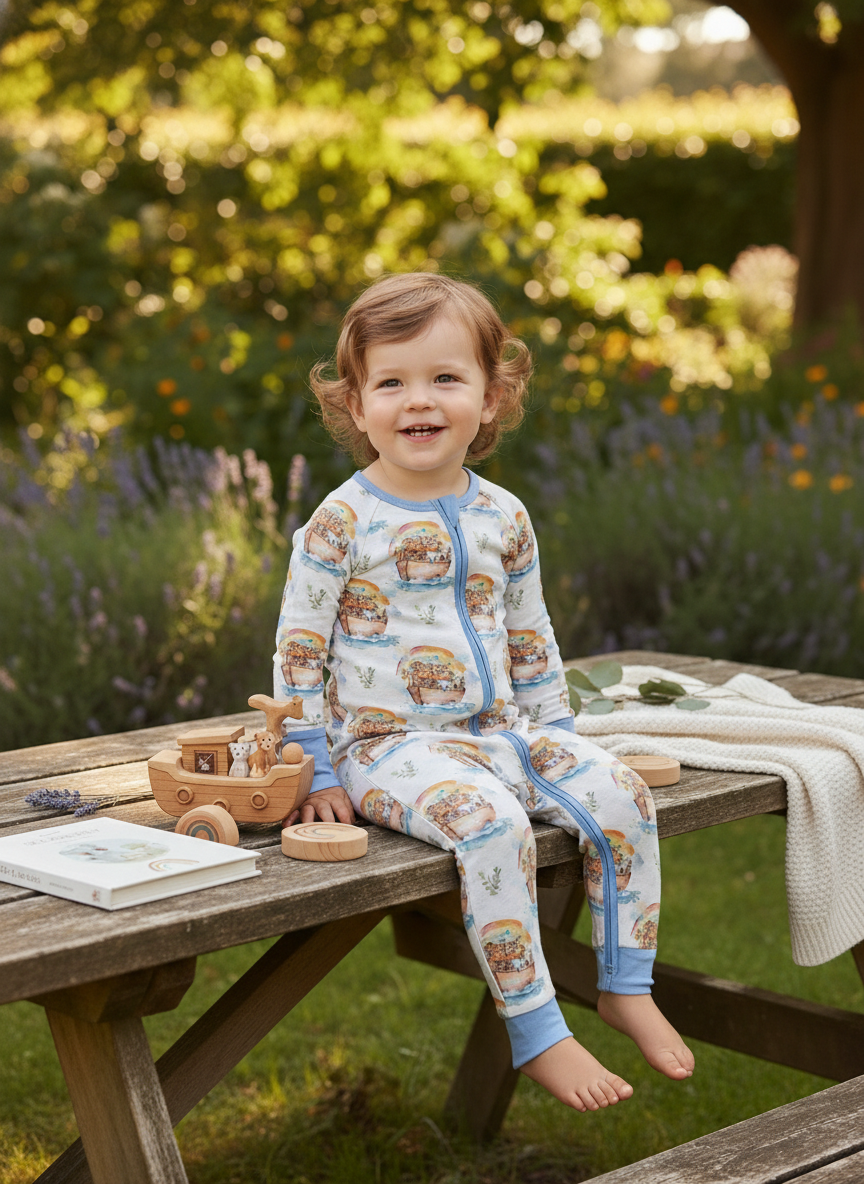 Noah's Ark bamboo pajamas - Aaria Tees Aaria Tees
