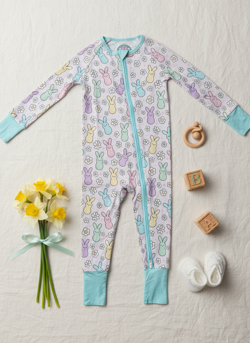 Bamboo Bunny Zippie - Aaria Tees Aaria Tees