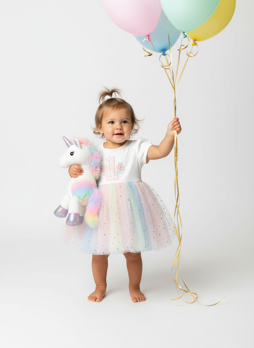 First birthday pastel tutu dress and matching headband bow - Aaria Tees Aaria Tees