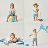 Smocked Beach ball boy short set. - Aaria Tees Aaria Tees