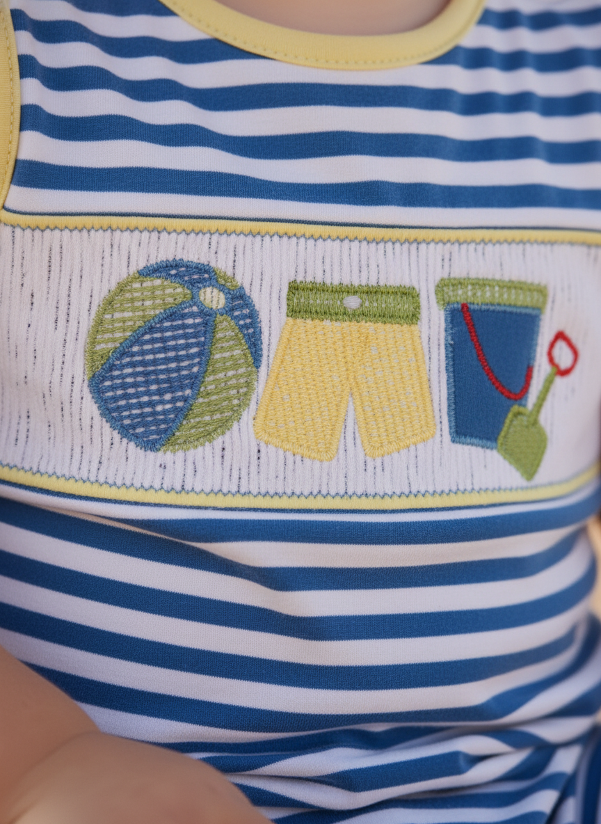 Beach day baby romper - Aaria Tees Aaria Tees