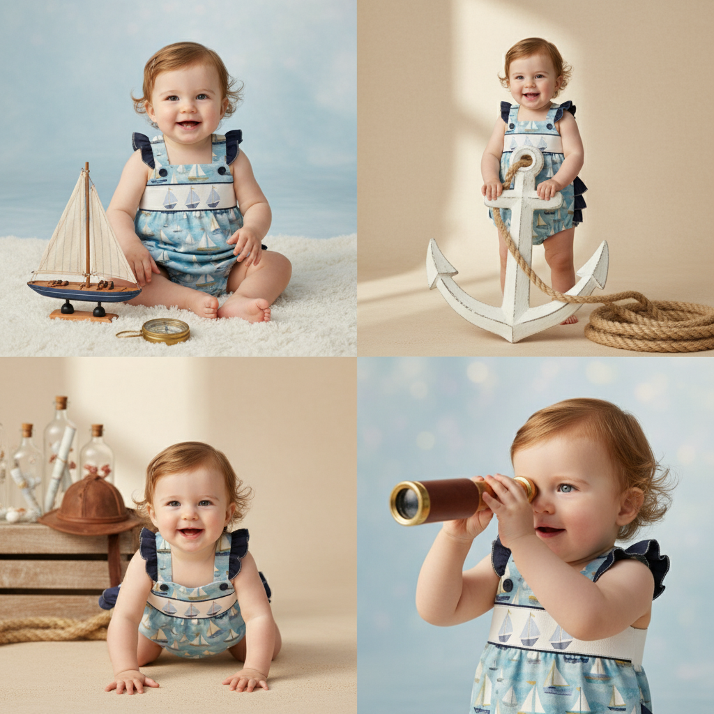 Sailboat Ruffle romper - Aaria Tees Aaria Tees