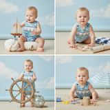 Smocked Sailboat romper - Aaria Tees Aaria Tees
