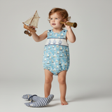 Smocked Sailboat romper - Aaria Tees Aaria Tees