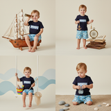 Sailboat Smocked Short set - Aaria Tees Aaria Tees