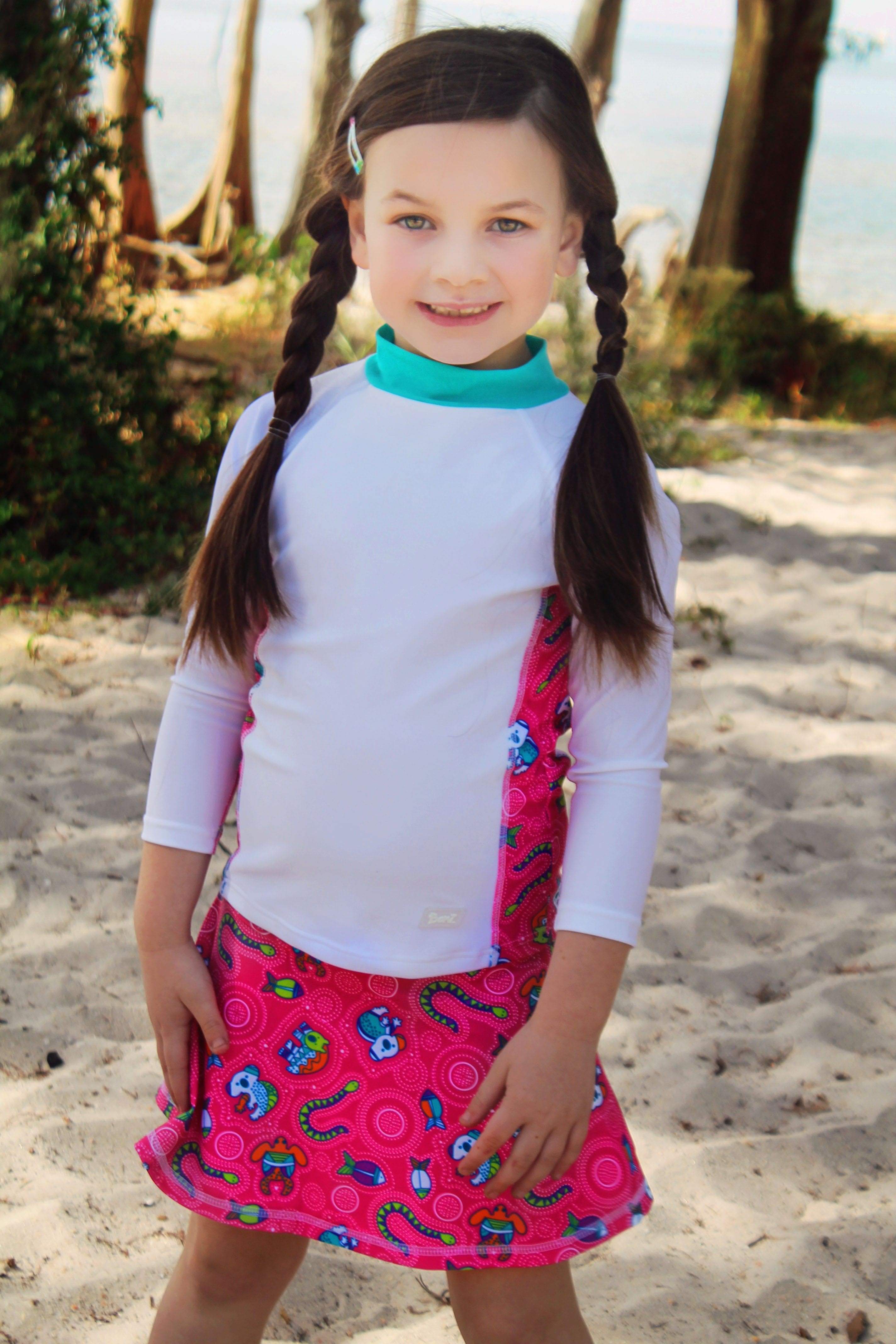 Girls 2 Long Sleeve Rashguards - Aaria Tees Aaria Tees