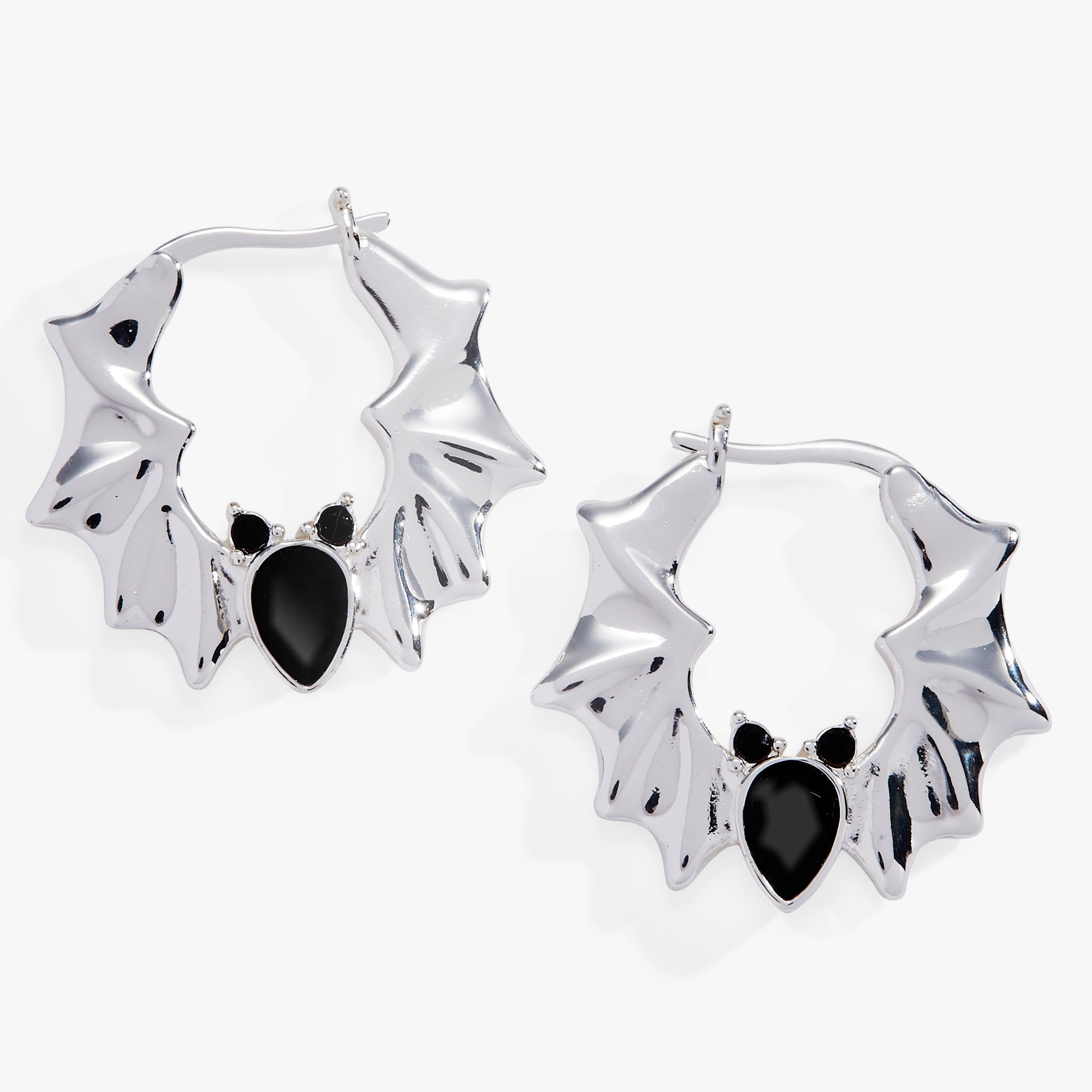 Crystal Bat Hoop Earrings - Aaria Tees Aaria Tees