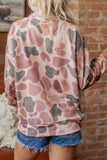 Multicolour Embroidered Slogan Camo Pullover Sweatshirt Aaria Tees