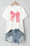 White Leopard Bow Graphic Mothers Day Fashion T Shirt Aaria Tees