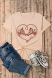 Khaki Rodeo Horse Graphic Western Cowgirl Fashion T Shirt Aaria Tees
