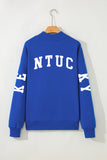 Dark Blue KY KENTUCKY Printed Mock Neck Sweatshirt - Aaria Tees Aaria Tees