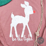 Be The Light Heather Mauve Long Sleeve Tee - Aaria Tees Aaria Tees