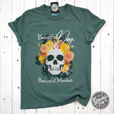 Beautiful Day. Beautiful Mindset. Pigment Dyed Short Sleeve Tee - Aaria Tees Aaria Tees