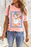 Pink America Goose 4th Of July Patriotic Flag Graphic T Shirt Aaria Tees