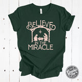 Believe In The Miracle Forest Green Short Sleeve Tee - Aaria Tees Aaria Tees