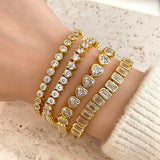 Bezel Heart Tennis Bracelet Aaria Tees