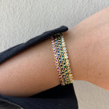 Bezel Tennis Bracelet- Emerald Aaria Tees