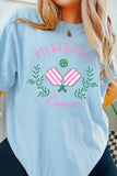 Light Blue PICKLEBALL Queen Relaxed Graphic Tee Aaria Tees