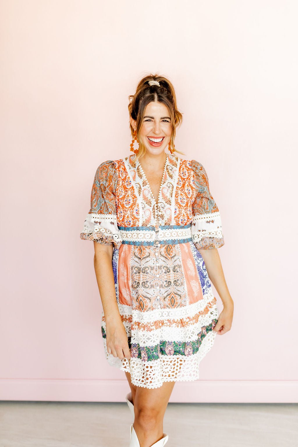 Bianca Statement Earrings - Honey - Aaria Tees Aaria Tees