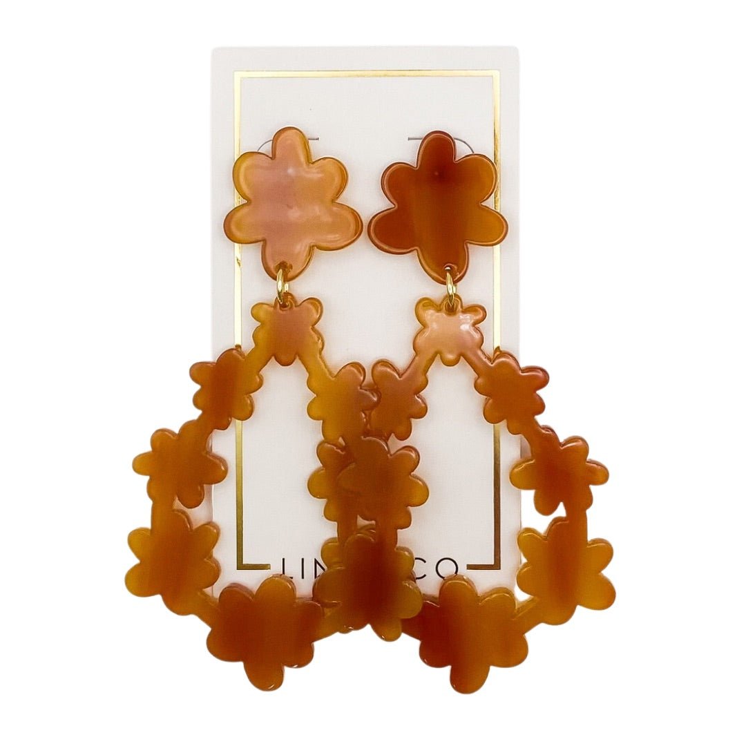 Bianca Statement Earrings - Honey - Aaria Tees Aaria Tees