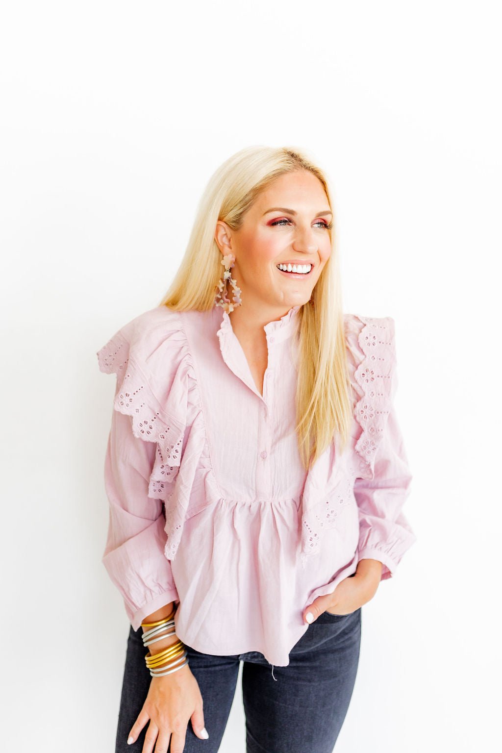 Bianca Statement Earrings - Lavender Honey - Aaria Tees Aaria Tees