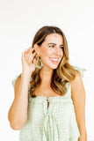 Bianca Statement Earrings - Neon Punch - Aaria Tees Aaria Tees