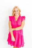 Bianca Statement Earrings - Pink Tangerine - Aaria Tees Aaria Tees