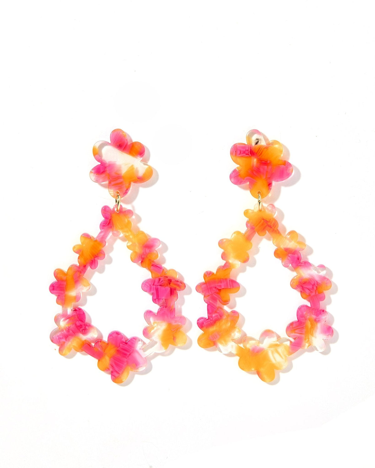 Bianca Statement Earrings - Pink Tangerine - Aaria Tees