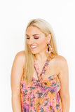 Bianca Statement Earrings - Rose Water - Aaria Tees Aaria Tees