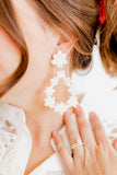 Bianca Statement Earrings - White Shell - Aaria Tees Aaria Tees