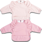 Long Sleeve Ruffle Angel Bibs - Peach Blush & Peony 2 Pack Bundle - Aaria Tees Aaria Tees