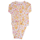 Retro Vintage Flowers Big Kid Pajama Set Aaria Tees