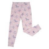 Pink Butterfly Daisy Bamboo Big Kid Pajama Set Aaria Tees