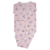 Pink Butterfly Daisy Bamboo Big Kid Pajama Set Aaria Tees