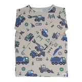 Trucks Diggers Construction Big Kid Pajama Aaria Tees