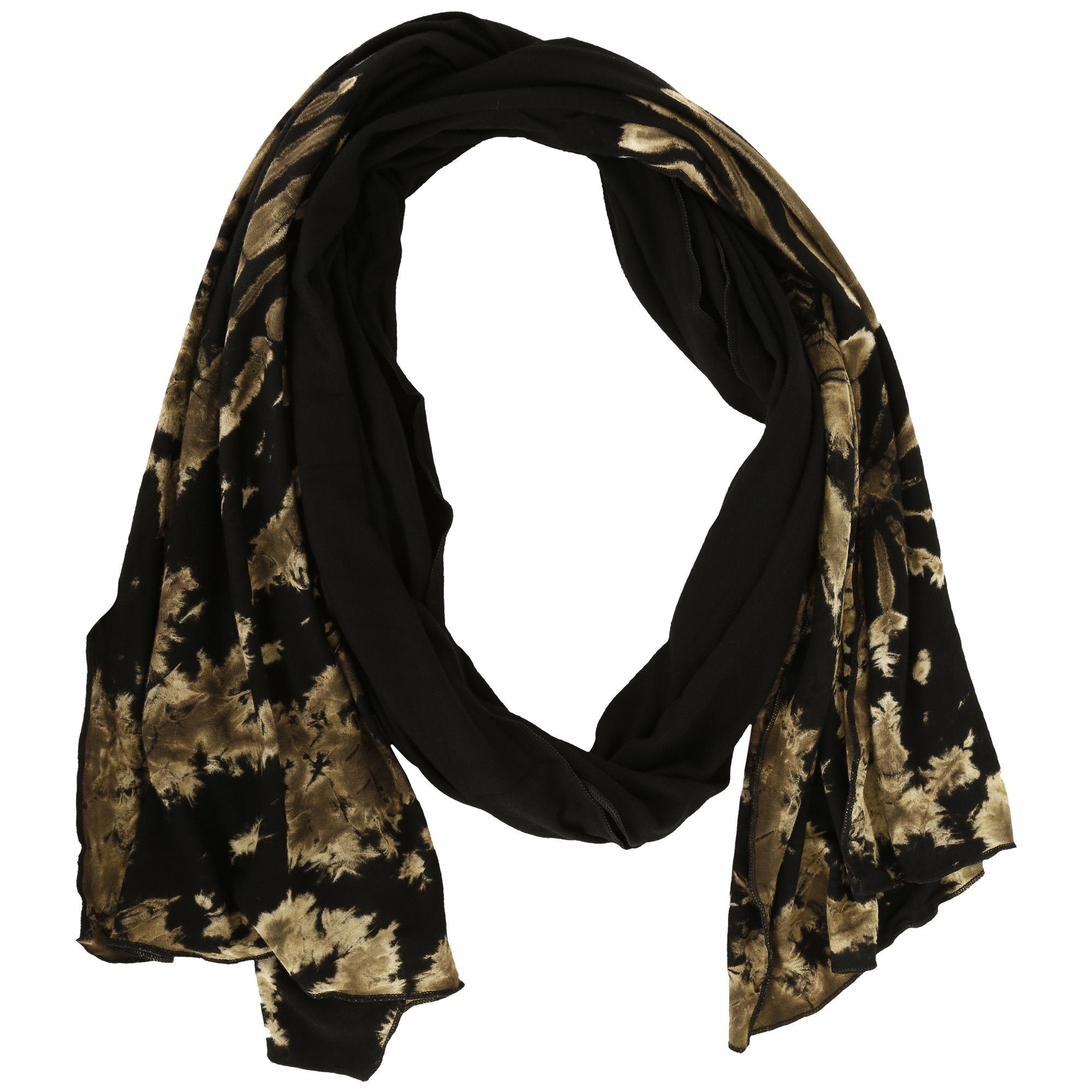 Black & Beige Tie-Dye Spirit Scarf - Aaria Tees Aaria Tees