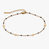 Black Enameled Chain Coin Station Anklet - Aaria Tees Aaria Tees
