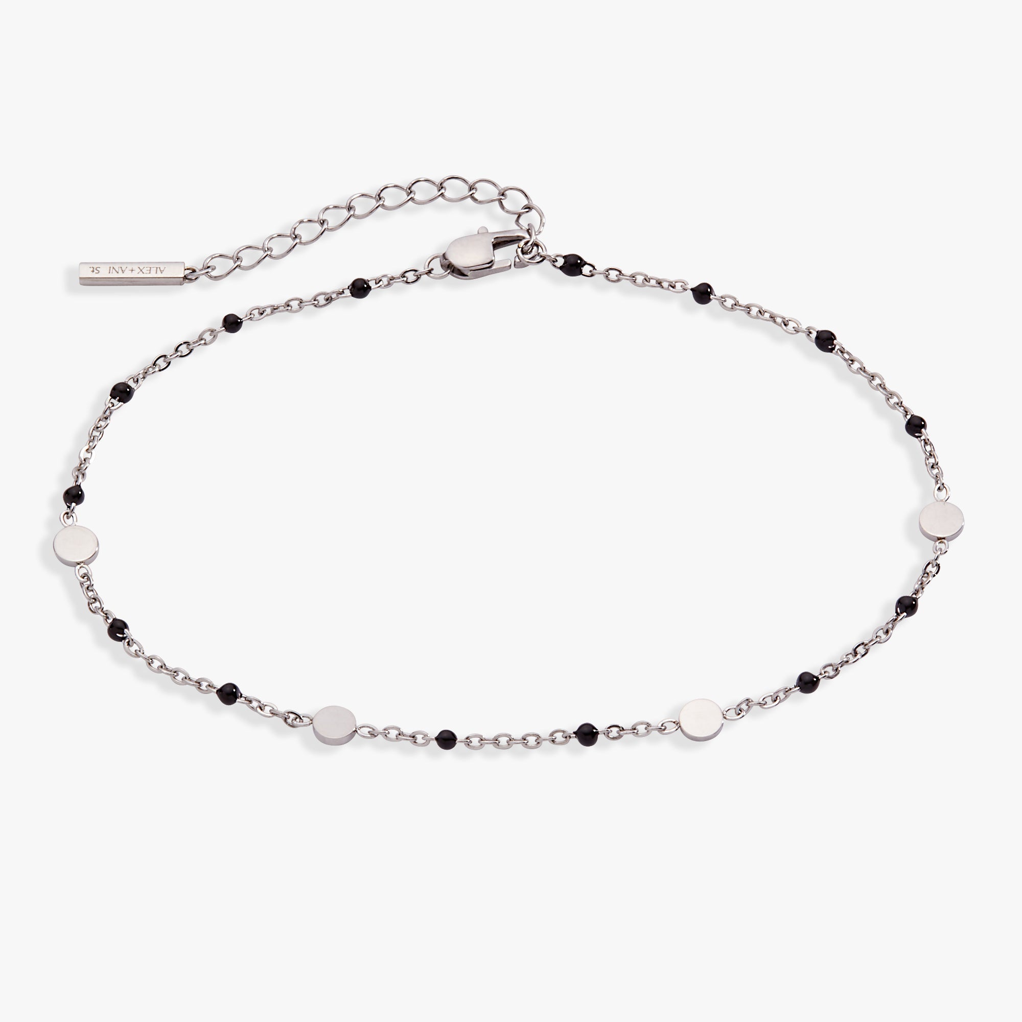 Black Enameled Chain Coin Station Anklet - Aaria Tees Aaria Tees