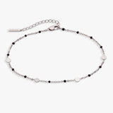 Black Enameled Chain Coin Station Anklet - Aaria Tees Aaria Tees