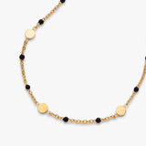 Black Enameled Chain Coin Station Anklet - Aaria Tees Aaria Tees