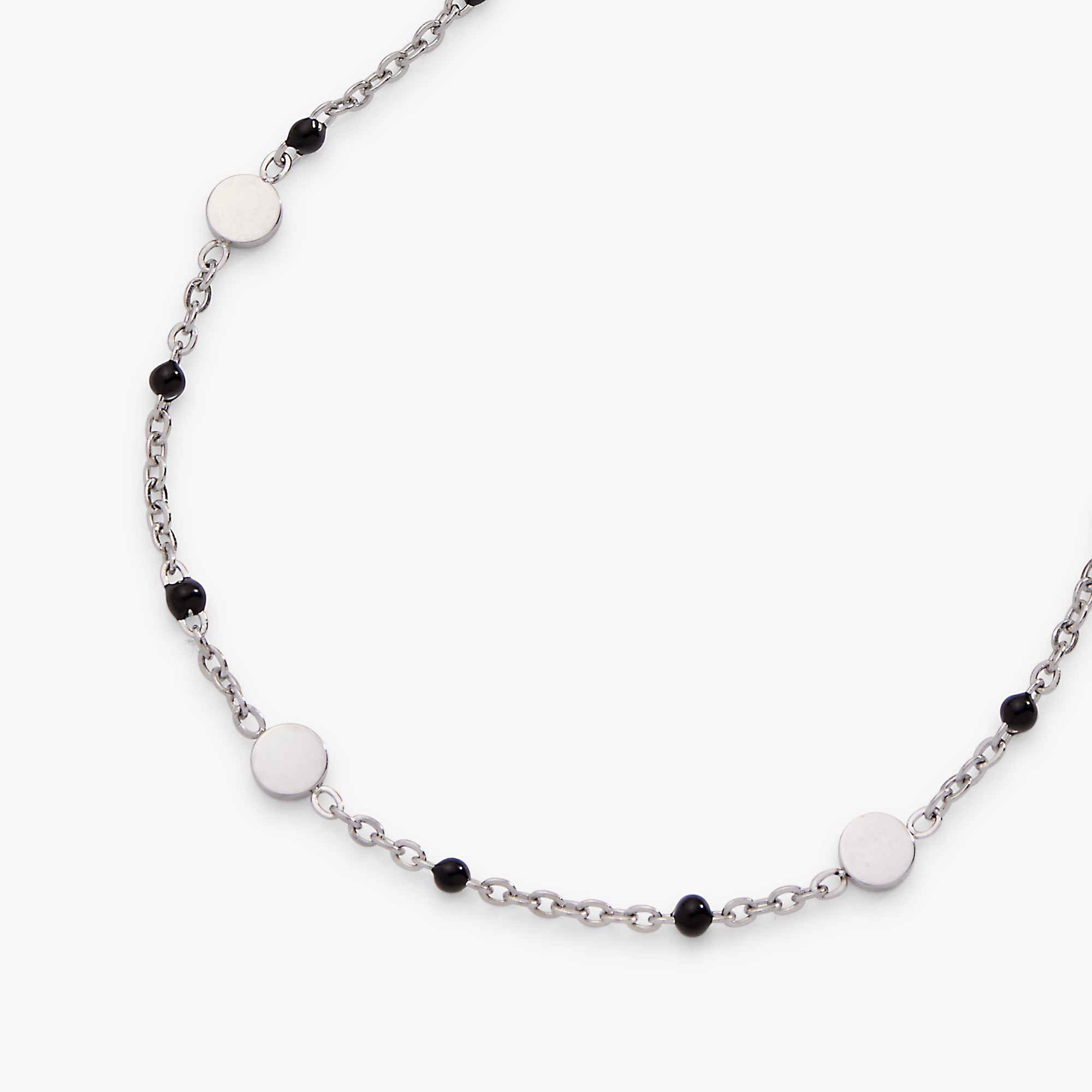 Black Enameled Chain Coin Station Anklet - Aaria Tees Aaria Tees