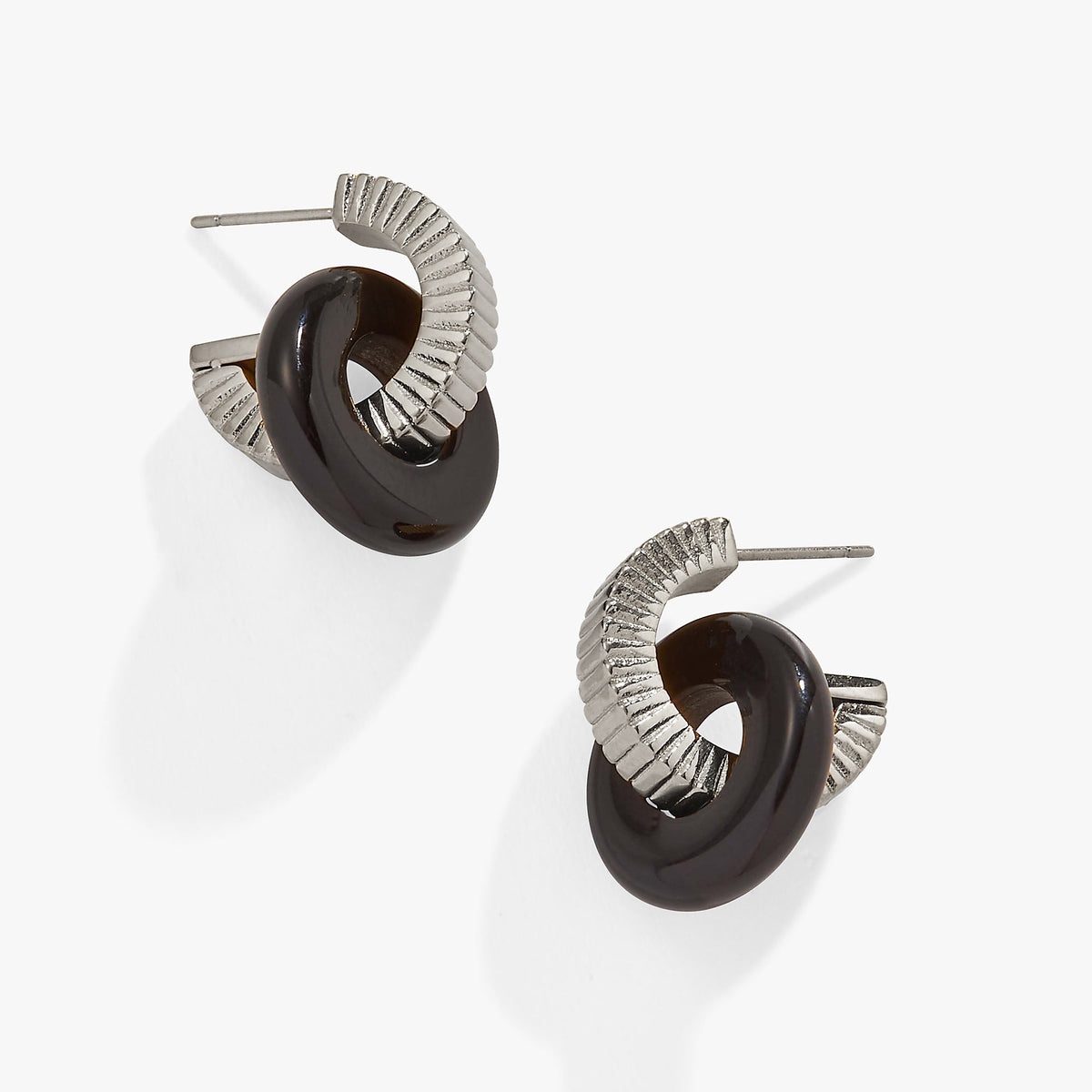 Black Onyx Textured Earrings - Aaria Tees